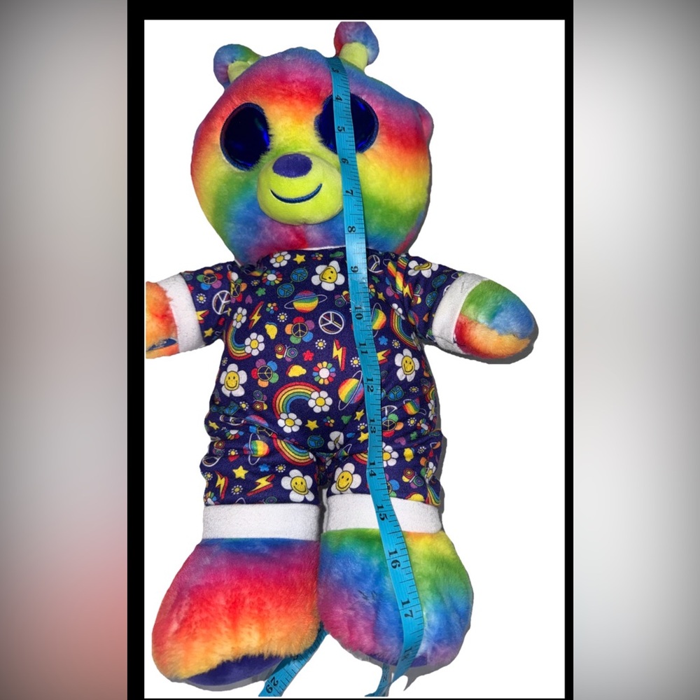 Build a Bear RAINBOW BEAR-LIEN ALIEN stuffed in pajamas - Picture 8 of 8